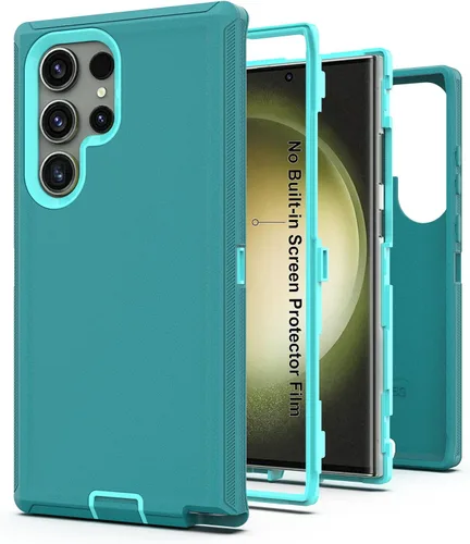 Vista 15 de Funda protectora resistente para Galaxy S23 5G, funda protectora resistente con [3 en 1] Cubierta de protección de goma resistente a prueba