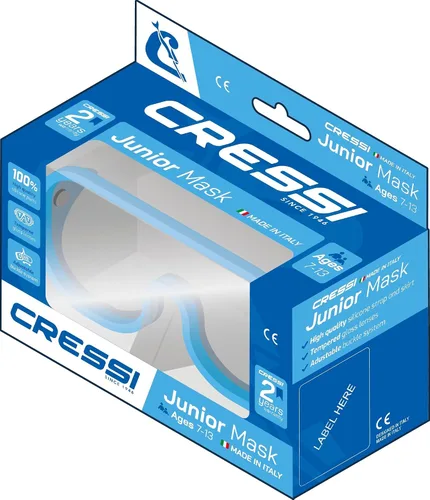 Vista 7 de Cressi Máscara de silicona para niños y niñas Perla Jr Made in Italy Claro/Claro/Aguamarina