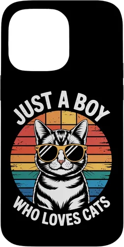 Vista 21 de Just A Boy Who Loves Cats Cat Dad Kitty Parent Feline Boys Case for iPhone 16