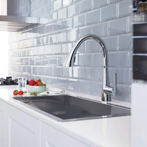 Vista 10 de Grohe 32298003 Zedra Grifo de cocina con triple rociador extraíble de una sola manija en cromo Starlight Cromado