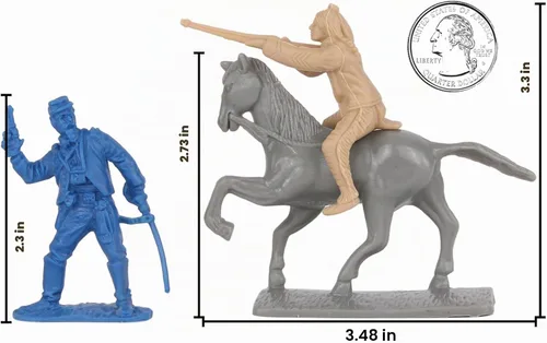 Vista 2 de BMC CTS Batalla de Little Big Horn Soldados de plástico – 20 piezas de figuras de sioux y caballería