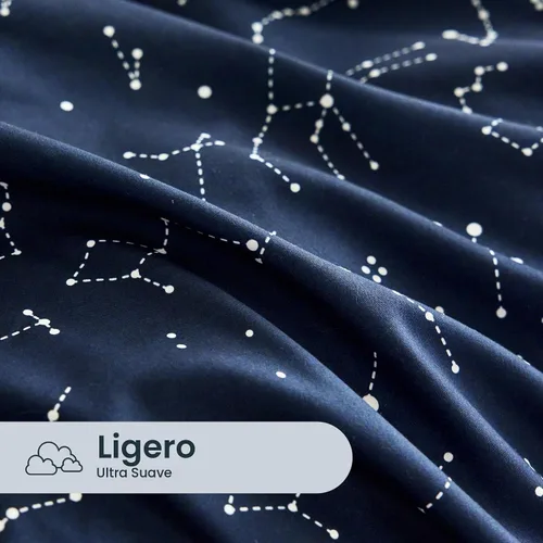Vista 5 de Wake In Cloud - Juego de funda de edredón de constelación, astrología espacial de galaxia celestial para adolescentes, niños y niñas, ropa de cama