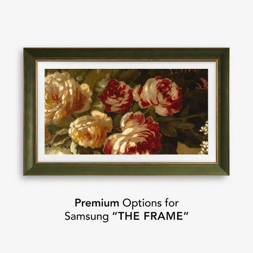 Vista 3 de Marco de TV hecho a mano verde Lisboa, compatible solo con Samsung The Frame (se adapta a TV Frame 2021-2025, 32 pulgadas)