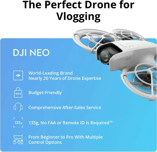 Vista 6 de DJI Neo Fly More Combo, mini dron con cámara 4K UHD para adultos