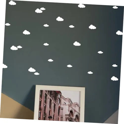 Vista 9 de TOYANDONA 96 unids nube etiqueta pared etiqueta niños decoración habitación vinilo calcomanías mural PVC para guardería