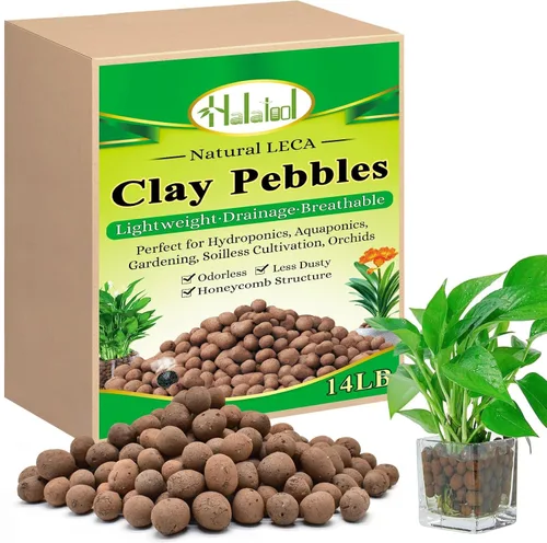 Vista 10 de Halatool 2 LB Guijarros de arcilla expandida natural de 2 libras para plantas 4mm-16mm Bolas de arcilla 100% orgánicas Hydroton Leca para plantas
