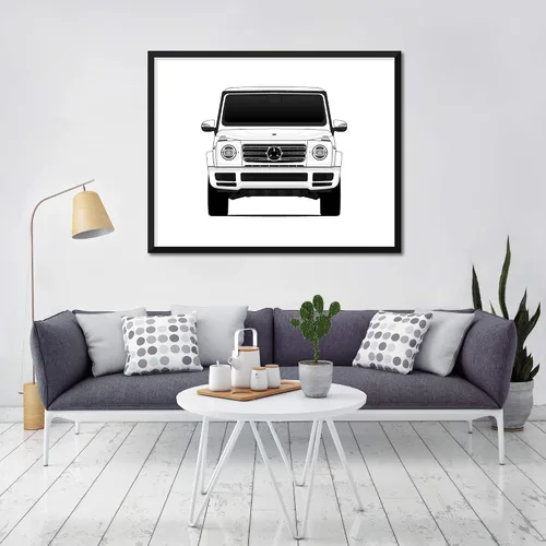 Vista 2 de Custom Car Posters Póster personalizable en color hecho a mano, compatible con Mercedes-Benz Clase G W463 (2018 presente), decoración de pared