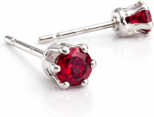 Vista 16 de 3-4mm Sterling Silver Birthstone Stud Earrings, 6-Prong