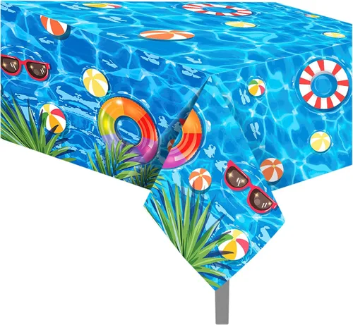 Vista 23 de 1 paquete de mantel de plástico con diseño de bandera americana del 4 de julio para fiesta, 54 x 87 pulgadas de largo, mantel rectangular para bufé