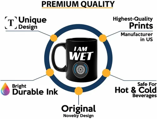 Vista 2 de Taza de café Racer de 11 onzas, color negro, I'm Wet - Fuel Speed Racer Car Guys Circuit Automotive Racing Boy Regalos para él, papá, hombres, novio