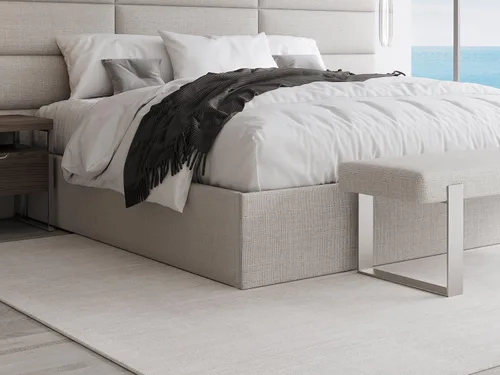 Vista 16 de VANT Cama de plataforma tapizada, tamaño Queen, color beige Boucle, marco de cama de fácil montaje, no necesita somier, base para un apoyo óptimo