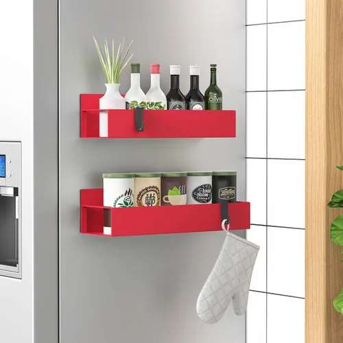 Vista 36 de HuggieGems Paquete de 6 organizadores magnéticos de almacenamiento de especias para refrigerador y horno, organizadores negros para nevera