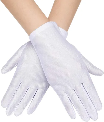 Vista 7 de Yiphates 18 Pairs White Gloves Kids halloween white gloves for kids Cosplay costume gloves for Girls Boys Wrist Formal Gloves