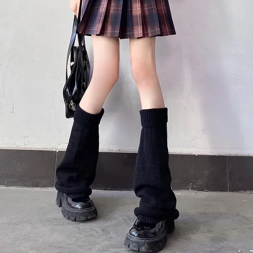 Vista 2 de 2 pares de calentadores de piernas para mujeres y niñas, estilo japonés, calentadores de piernas Kawaii, Y2K, Harajuku, calentadores de piernas