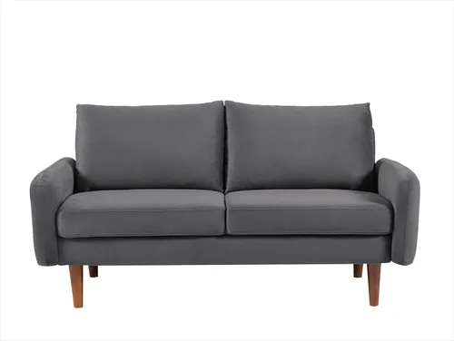 Vista 2 de Container Furniture Direct Kent Sofá biplaza de terciopelo para salas de estar modernas y espacios compactos, cómodo sofá de 2 plazas, muebles