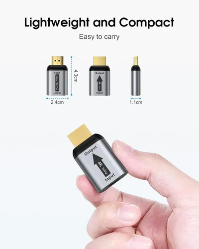 Vista 7 de Adaptador USB C a HDMI, ELUTENG USB tipo C a HDMI (compatible con Thunderbolt 3) 4 K 60 Hz compatible con transmisión de audio y vídeo tipo C 3.1 a