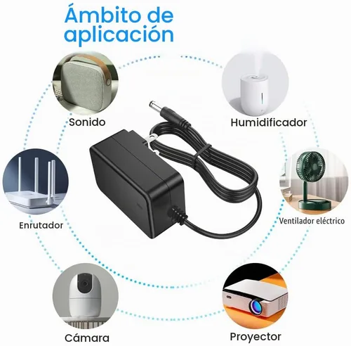 Vista 4 de Adaptador de fuente de alimentación de 12V 2.5A DC 100V-240V AC a DC 12Volt 2.5Amp Transformador de pared con conectores de enchufe de 0.217 in x
