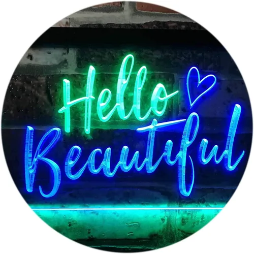 Vista 20 de ADVPRO Hello Beautiful Battling Cancers Support - Letrero de neón LED de doble color, azul y rojo, 12 x 8.5 pulgadas, st6s32-i1177-br azul y Red