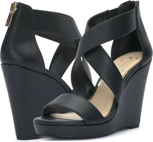 Vista 8 de Jessica Simpson Jinxxi Sandalias para mujer, con taco de cuña