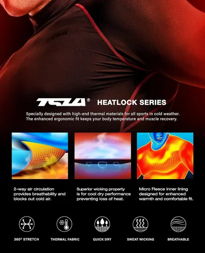 Vista 3 de TSLA Camisas térmicas de compresión de manga corta para hombre, camiseta deportiva deportiva atlética, camiseta para correr con equipo de invierno