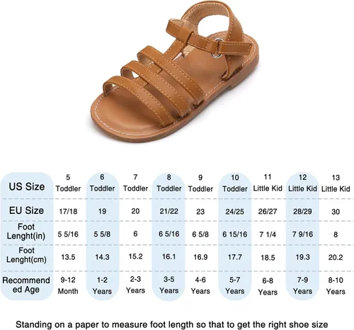 Vista 19 de THEE BRON Sandalias cómodas para niñas, zapatos para niños, sandalias rellenas