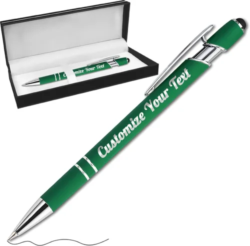 Vista 45 de Hasta 500 bolígrafos personalizados a granel con lápiz capacitivo, grabado, juego de bolígrafos con tu nombre, texto para mujeres de negocios