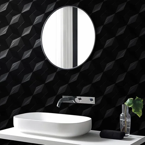 Vista 5 de Papel Tapiz 3D Despegar y Pegar Papel de Contacto Negro 15.7'' X 118'' Papel de Pared Amigable para Inquilinos Papel Tapiz PARA Gabinetes y Cajones