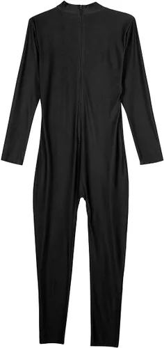 Vista 3 de FEESHOW Traje de leotardo de una pieza con cremallera y cuello alto para hombre