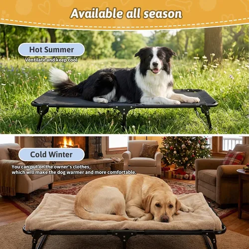 Vista 3 de Catre elevado plegable para perro, no necesita montaje, cama elevada plegable impermeable para perros, cuna para perros al aire libre, cama hamaca