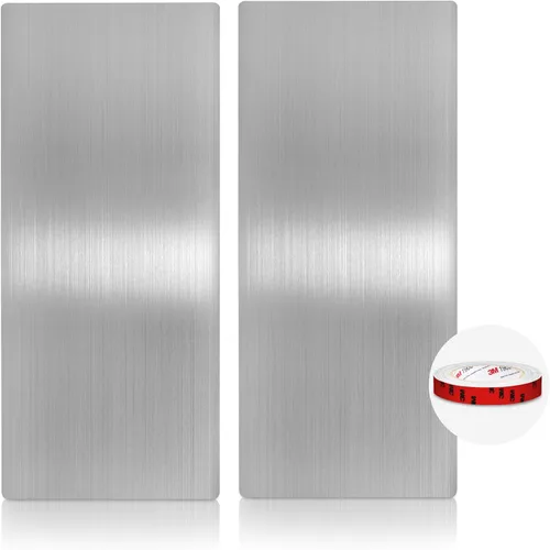 Vista 8 de Alpine - Protector de pared para secador de manos de acero inoxidable para baño, cocina y oficina con adhesivo 3M resistente, fácil de limpiar
