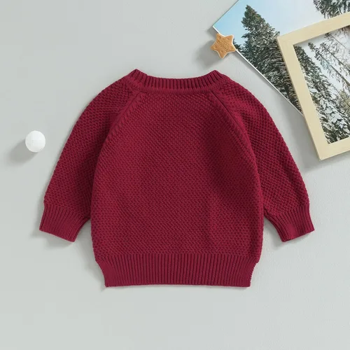 Vista 3 de Covvoliy Suéteres de punto grueso para bebé, niña, niño, sudadera para bebé, linda ropa de otoño e invierno