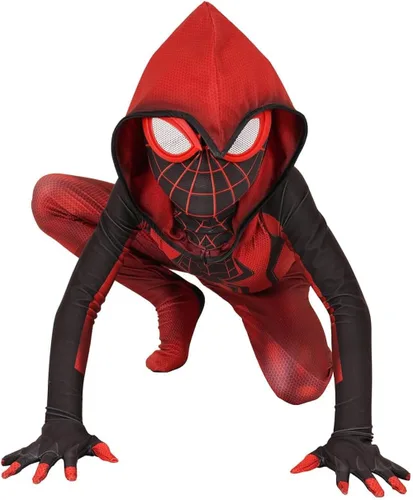 Vista 3 de yrkasvr Disfraz de superhéroe para niños, disfraz de Halloween, unisex, de elastano