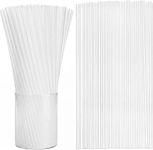 Vista 11 de Tomnk 300 pajitas desechables, pajitas de plástico de 8.25 pulgadas, pajitas de plástico para vasos y café helado 0.24" Wide Food-Grade BPA-Free