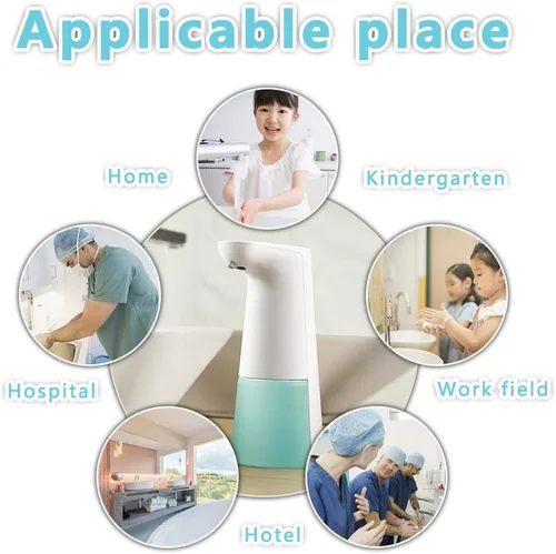 Vista 7 de LAOPAO Dispensador automático de jabón espumoso, manos libres, sin contacto, bomba de jabón para encimera para cocina y baño, color azul