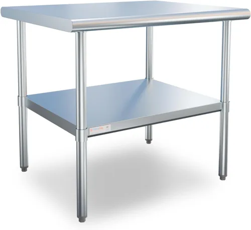 Vista 20 de STABLEINK Mesa de acero inoxidable con protector contra salpicaduras de 30 Con Backsplash