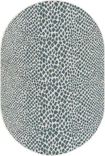 Vista 60 de Unique Loom Outdoor Collection Alfombra de área - Ciudad del Cabo (2' 2' x 3' 1' Rectángulo, Azul/Oliva)