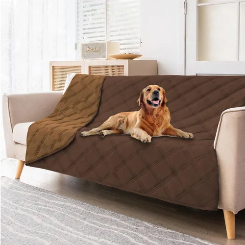 Vista 6 de fuguitex Manta impermeable reversible para perros pequeños, resistente a prueba de fugas, lavable, funda protectora para muebles de interior, apta