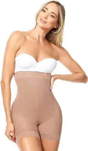 Vista 2 de FAJAS MELI'BELT 5022 - Pantalones cortos de faja colombiana de cintura alta para levantamiento de glúteos, pantalones cortos Levanta Cola Colombianos