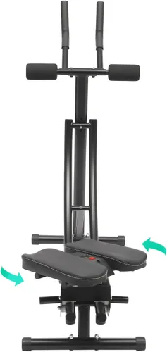 Vista 4 de Ab Machine Abs Equipo de entrenamiento para gimnasio en casa, máquina de ejercicios abdominales de núcleo plegable, equipo deportivo y de Negro-a