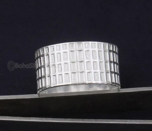 Vista 4 de 925 Silver Ring, Handmade Spinner Ring, Fidget Spinner Ring Women, Anxiety Band Ring, Wide Band Spinner Ring, Meditation Silver Ring, Unique Ring