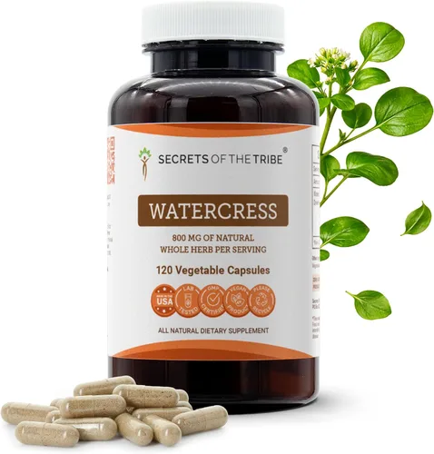 Vista 7 de Secrets of the Tribe Berro 60 Cápsulas, 800 mg, Berro (Nasturtium Officinale) Hierba seca (60 Cápsulas)