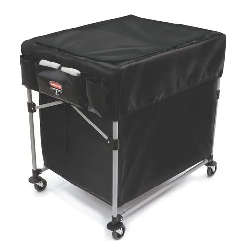 Vista 4 de Rubbermaid Commercial Products, Cubierta para Rubbermaid Plegable de 8 bushels y Carrito Multi-Stream X con Tapa de Acceso Rápido y Múltiples
