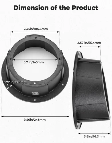 Vista 2 de KEMIMOTO 2 cajas de altavoces en ángulo, universales para altavoces de 6.5 pulgadas, compatibles con UTV, caravanas, automóviles, barcos, maleteros