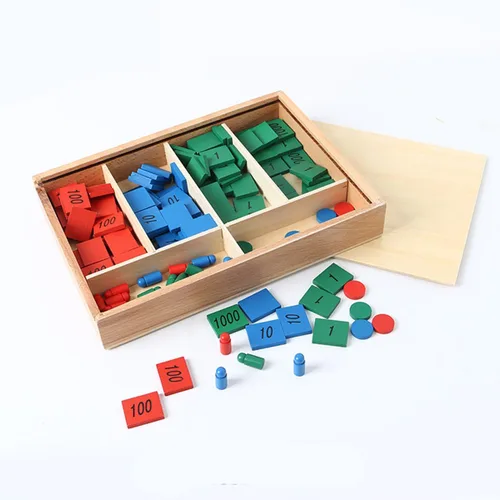 Vista 2 de New Sky Enterprises Professional Montessori Stamp Game Material Kids Counting Learning and Math Aids Juguete de madera