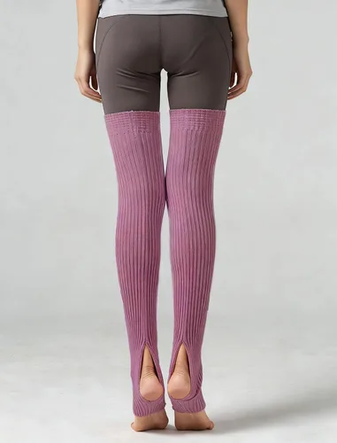 Vista 4 de CHUNG Mujeres adolescentes por encima de la rodilla hasta el muslo 29.5 pulgadas calentadores de piernas estribo térmico largo yoga ballet danza
