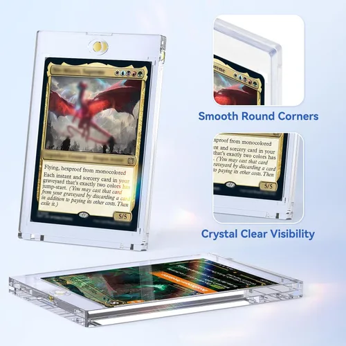 Vista 6 de Zeerun Paquete de 50 tarjeteros magnéticos, tarjetas comerciales TCG