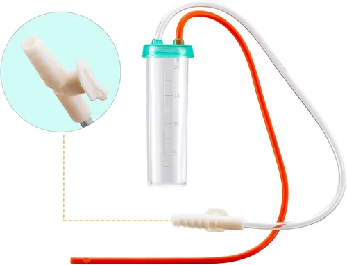 Vista 6 de REDDOUDOU Catéter de succión con extractor de moco estéril para cachorros recién nacidos, kit de alimentación de tubo de 8 FR rojo con jeringas