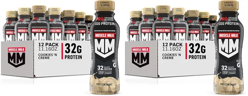 Vista 12 de Muscle Milk Pro Advanced Nutrition - Batido de proteínas, chocolate Knockout, botella de 11.16 onzas líquidas, paquete de 12, 1.13 oz de proteína