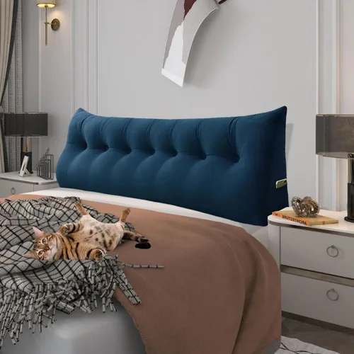 Vista 39 de Almohada de cuña doble gruesa de 8 libras para cabecero de dormitorio universitario, almohada de cuña de terciopelo con respaldo triangular