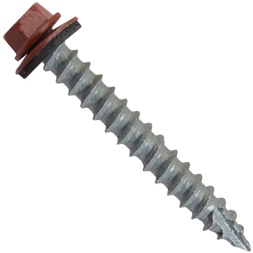 Vista 56 de TORNILLOS PARA TECHOS DE METAL #14: (250) Tornillos x 1" ABC GRIS Tornillo para techo de chapa metálica con cabeza hexagonal y arandela.
